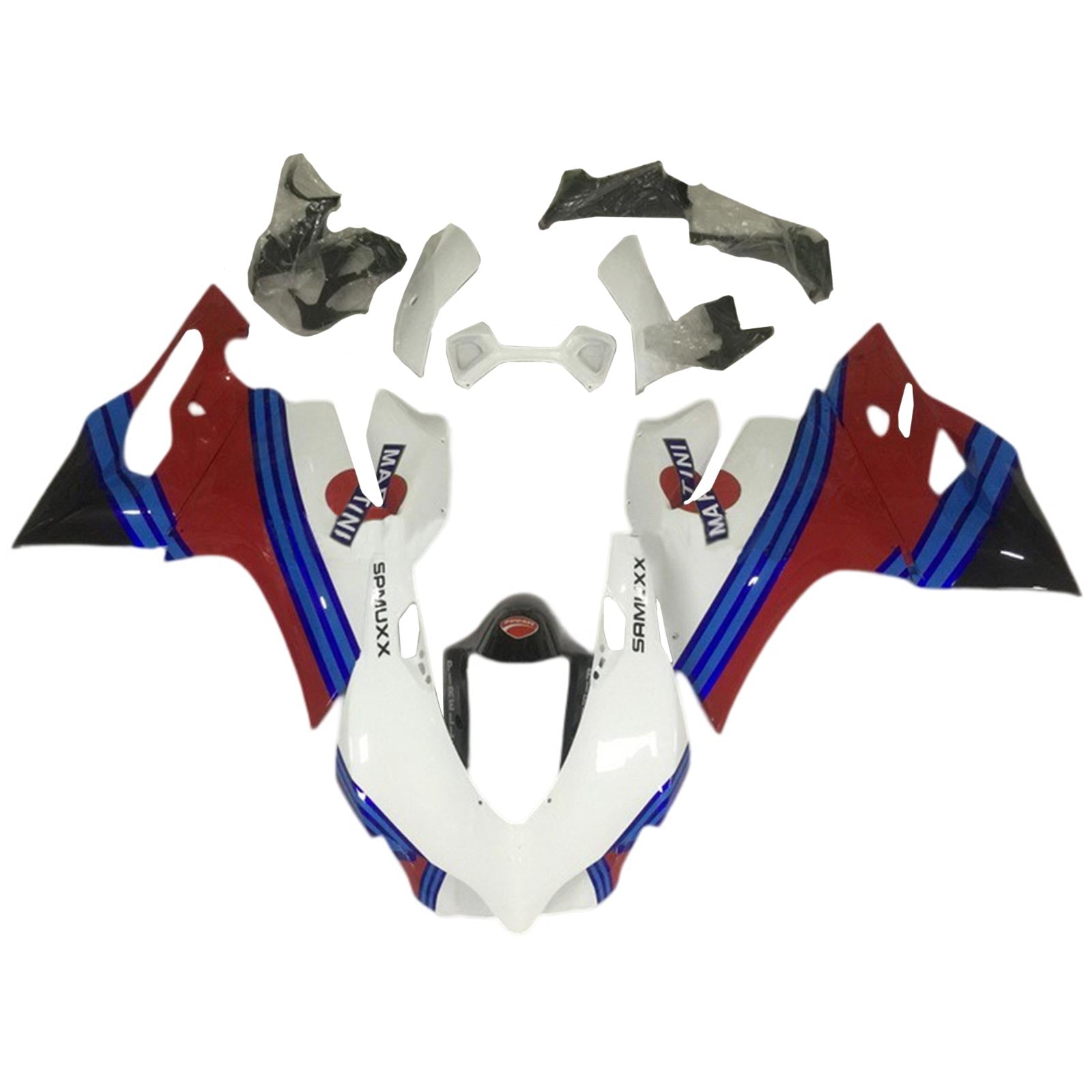 Amotopart 2012-2015 Ducati 899 Kit de carenagem azul preto vermelho branco