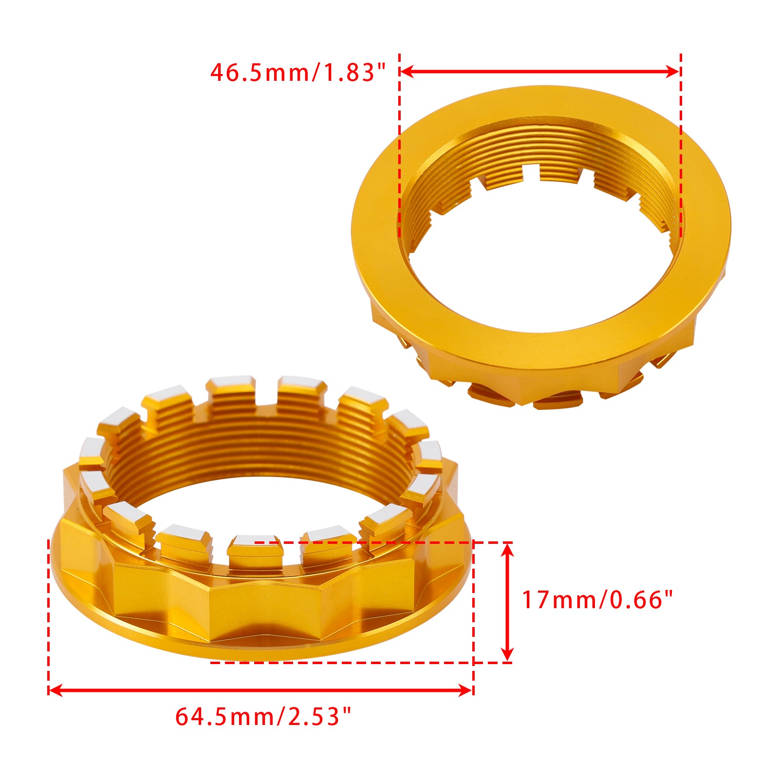 2012-20242 Ducati Panigale 959/1199/1299/V4/R/S x Rear Wheel Axle Nuts Gold