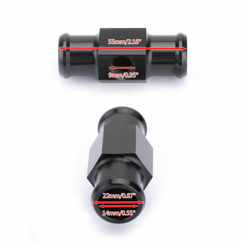 Gauge Water Radiator 22mm Adapter Hose Sensor Temperature Kit US Pipe Joint Blk