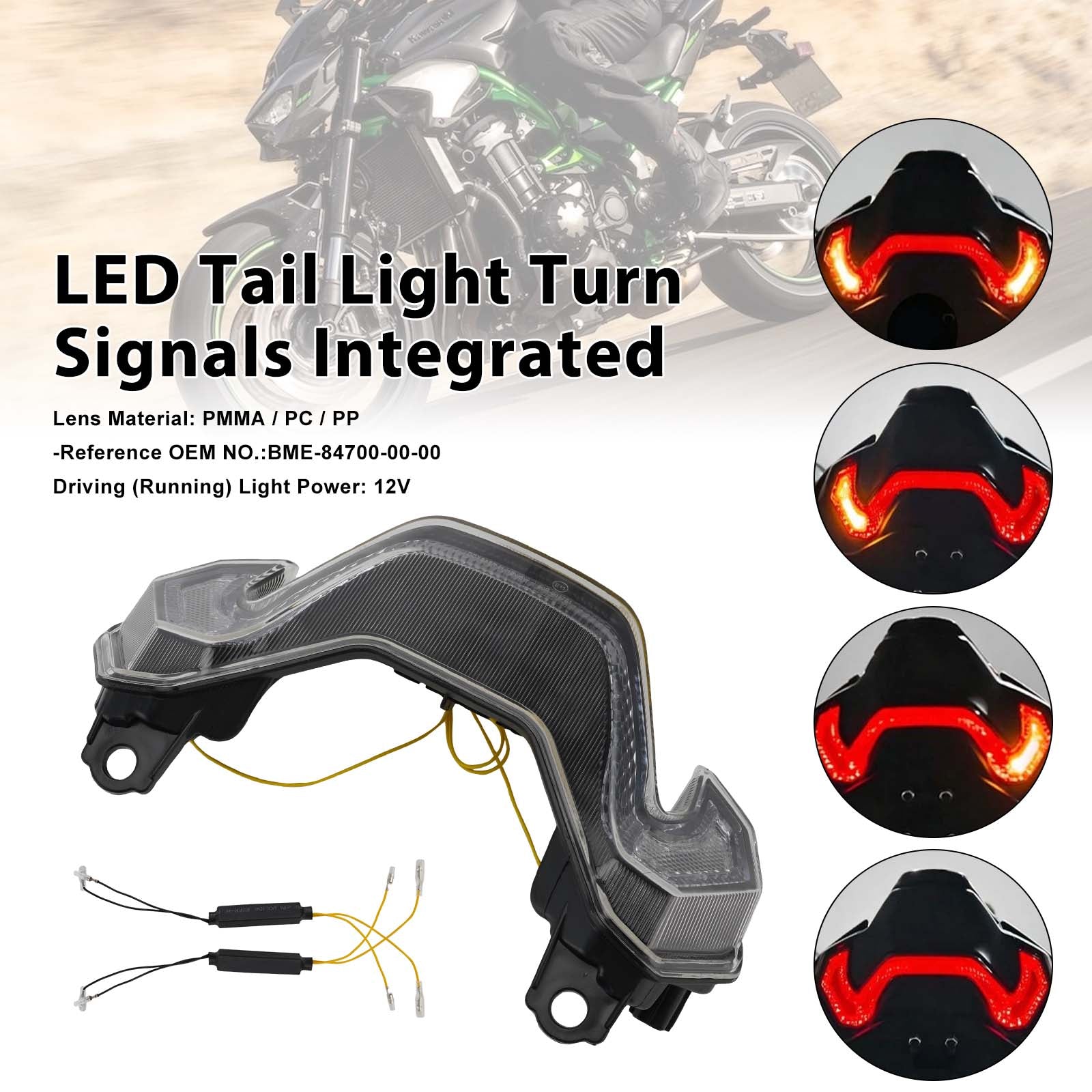 2025-2026 KAWASAKI Z900 Z900SE LED koncové světlo směrovky integrované