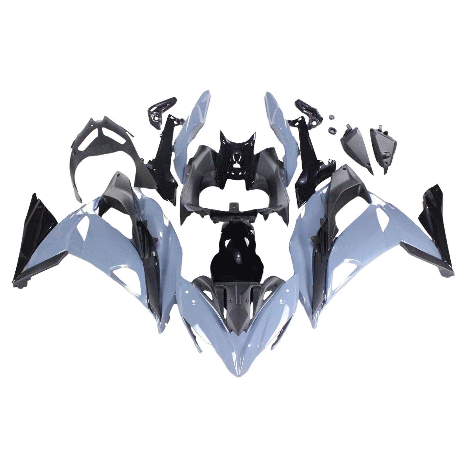 Amotopart 2017-2019 Kawasaki ER6F/Ninja650R Black White Grey Fairing Kit