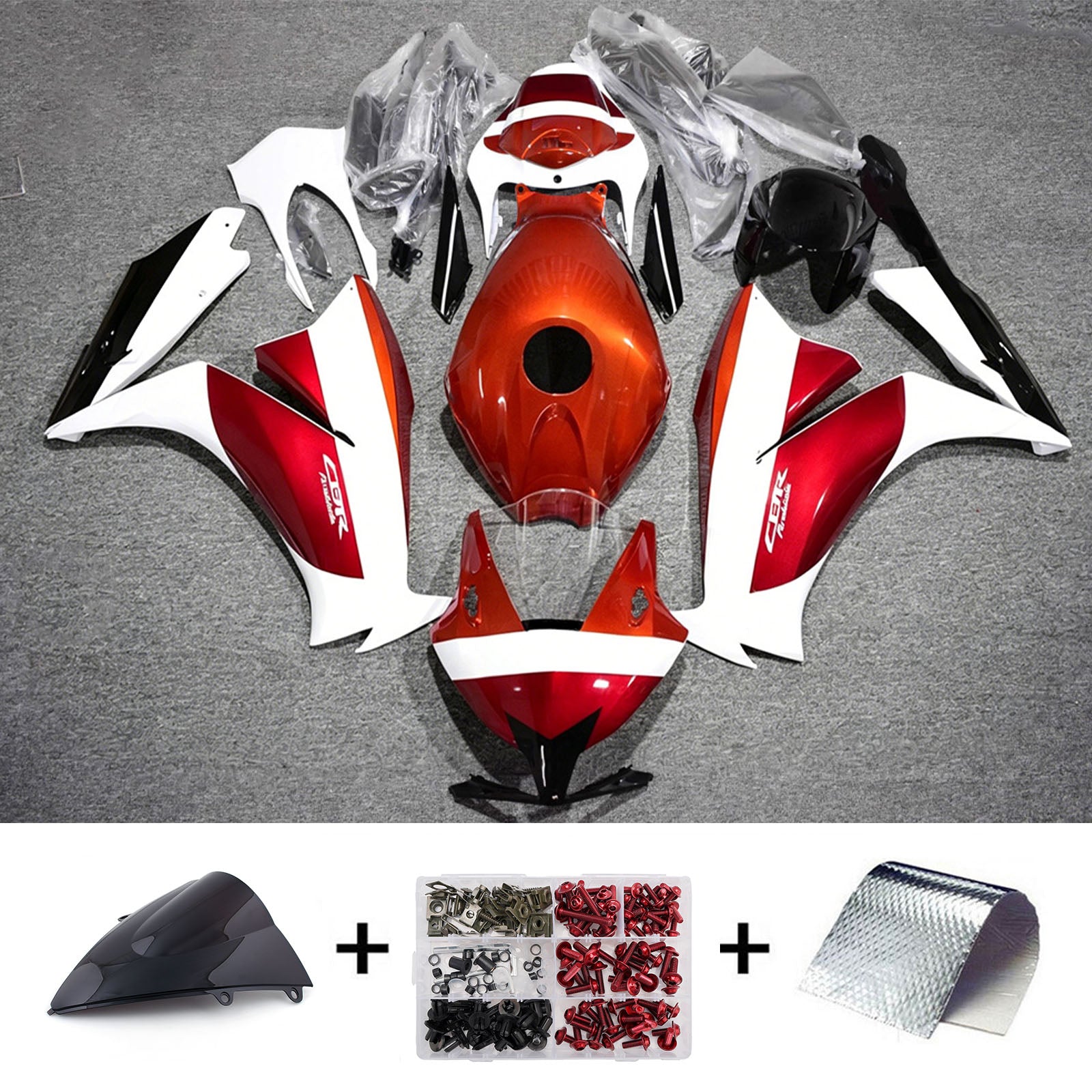 Amotopart 2012-2016 Honda CBR1000RR White/Red Fairing Kit