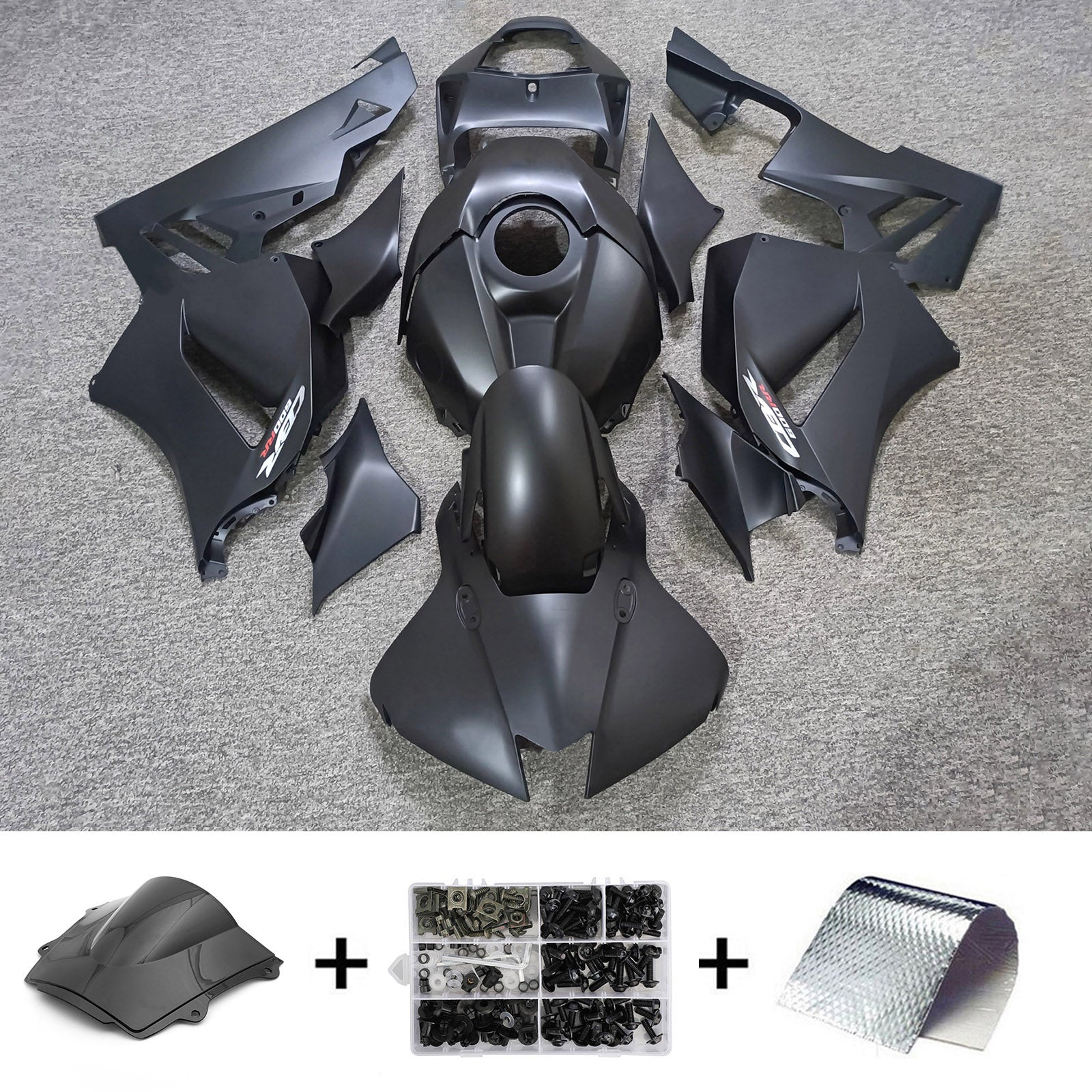 Amotopart 2024-2026 Honda CBR600RR Matte Black Not Suitable for the American Version Fairing Kit