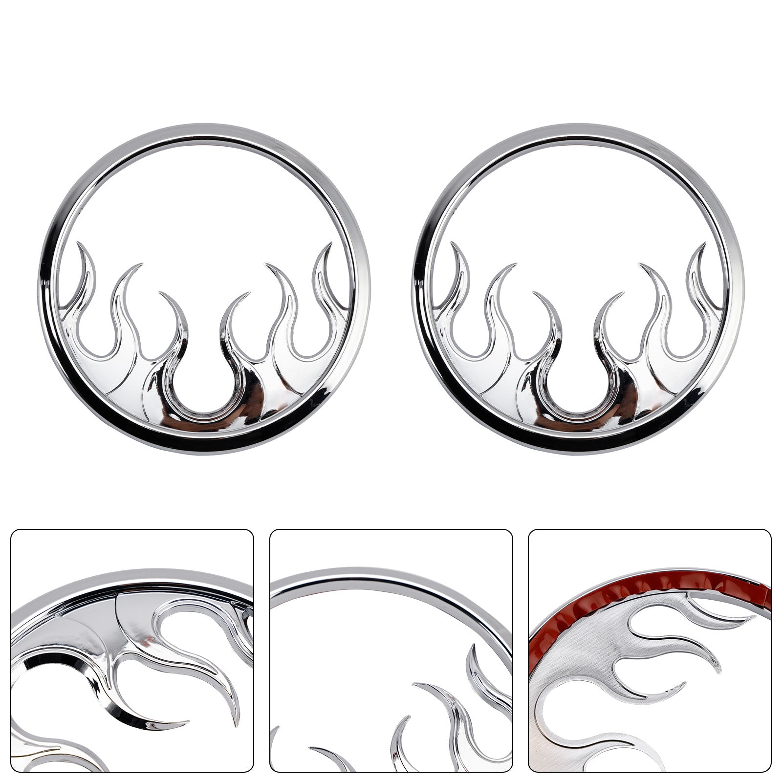 Touring Electra Glide Ultra Classic Flame Speaker Grills Accent Trim Cover