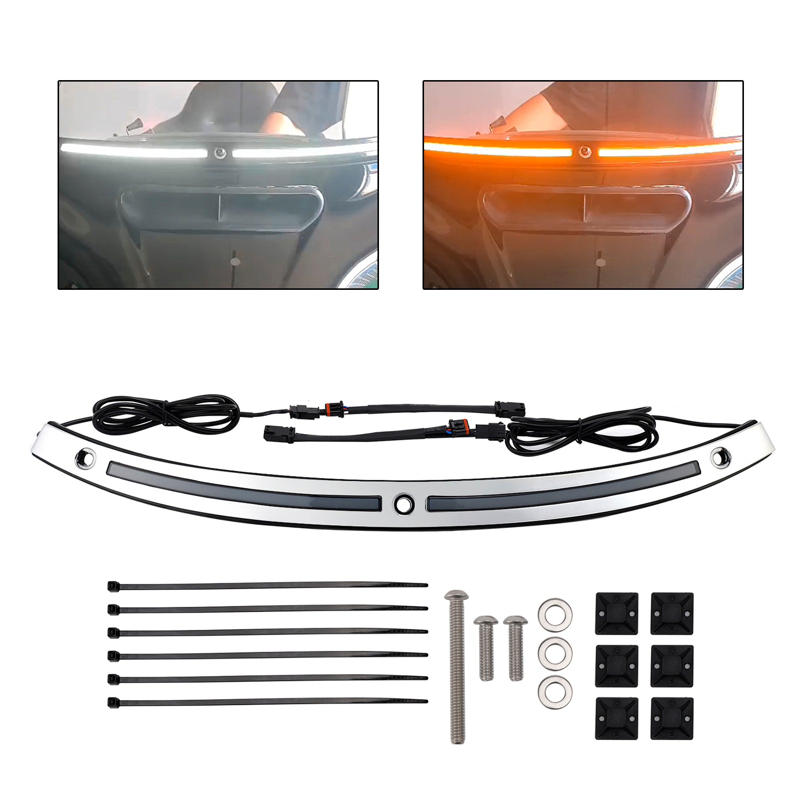 2014+ Touring Electra Glide LED Running Turn Signal Light Windshield Trim