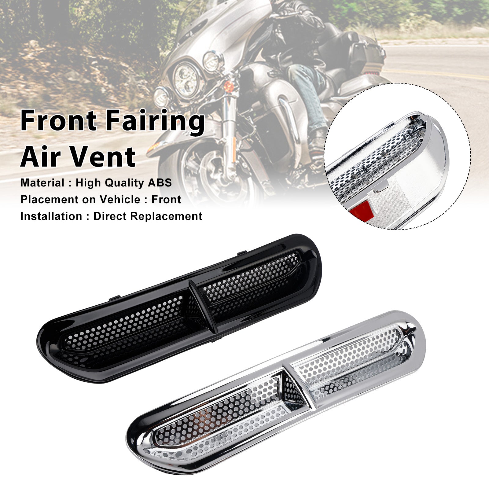 2014-2024 Touring Street Glide Electra Glide Air Vent Trim voorkuip