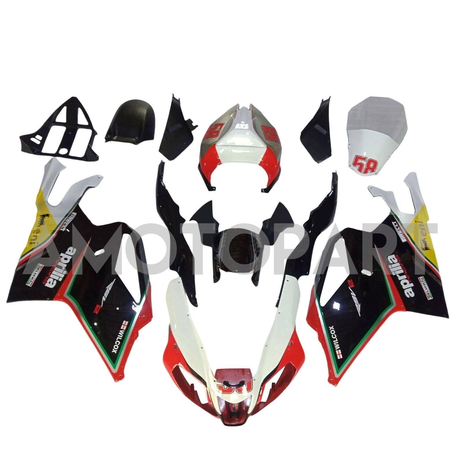 Amotopart 2003-2006 Aprilia RSV1000 Red&Black Style2 Fairing Kit