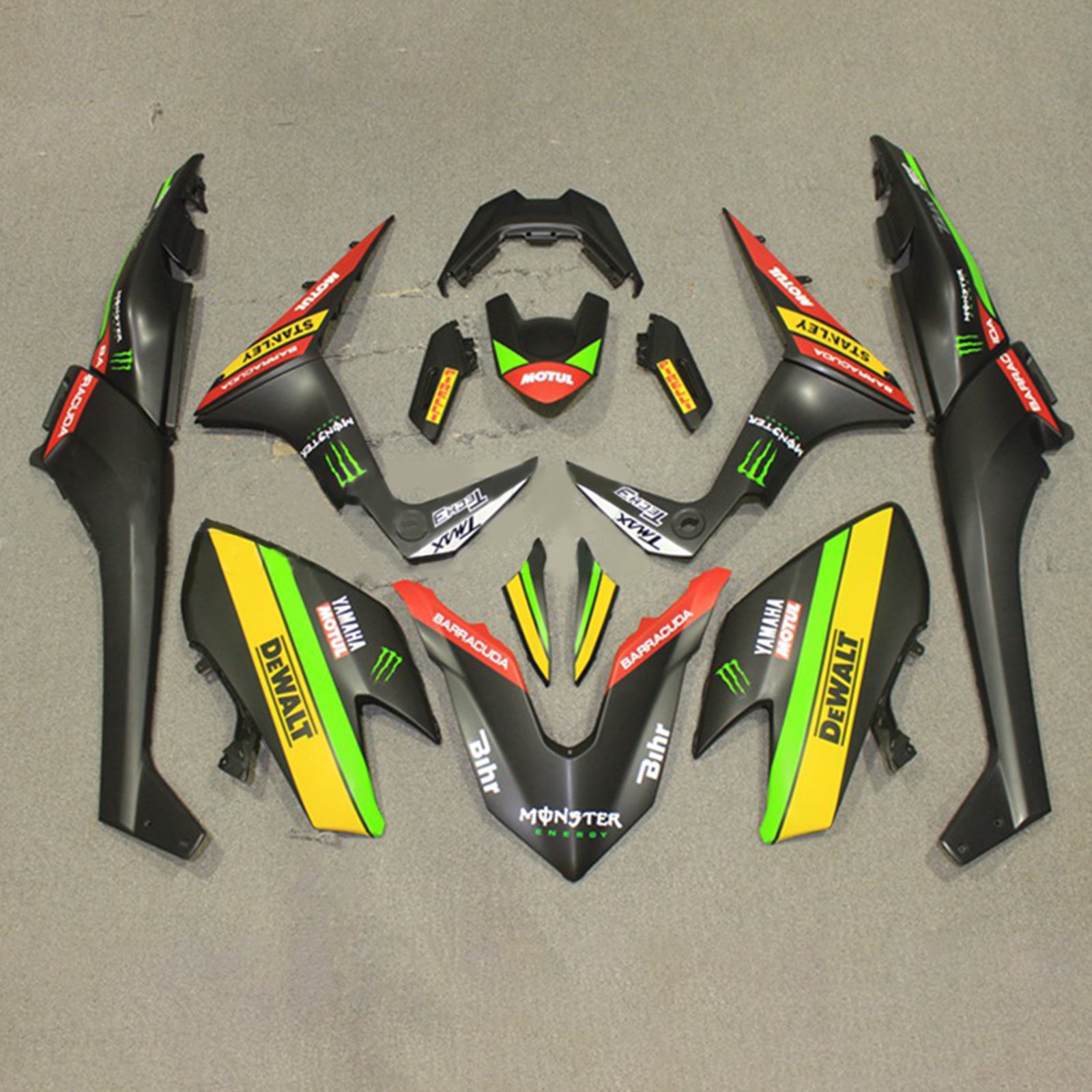 Amotopart 2017-2018 Yamaha T-Max TMAX530 Fairing Green&Yellow Kit