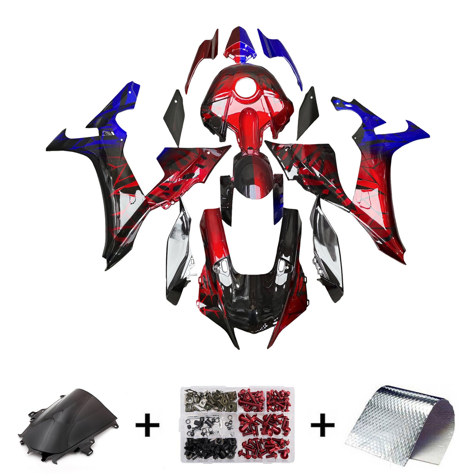 Amotopart 2020-2025 Yamaha YZF-R1 Red Blue Fairing Kit