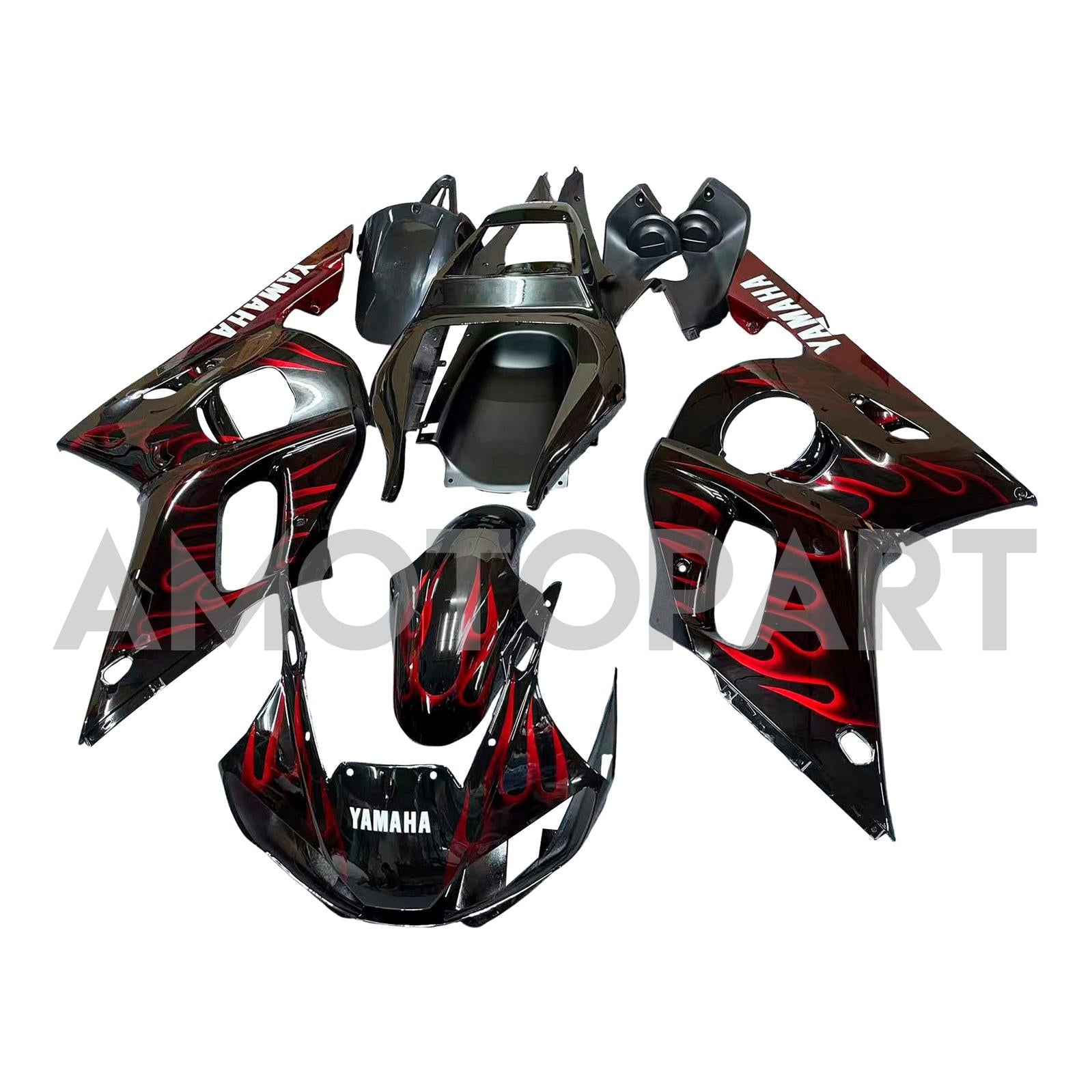Amotopart 1998-2002 Yamaha YZF 600 R6 Black Red Fairing Kit
