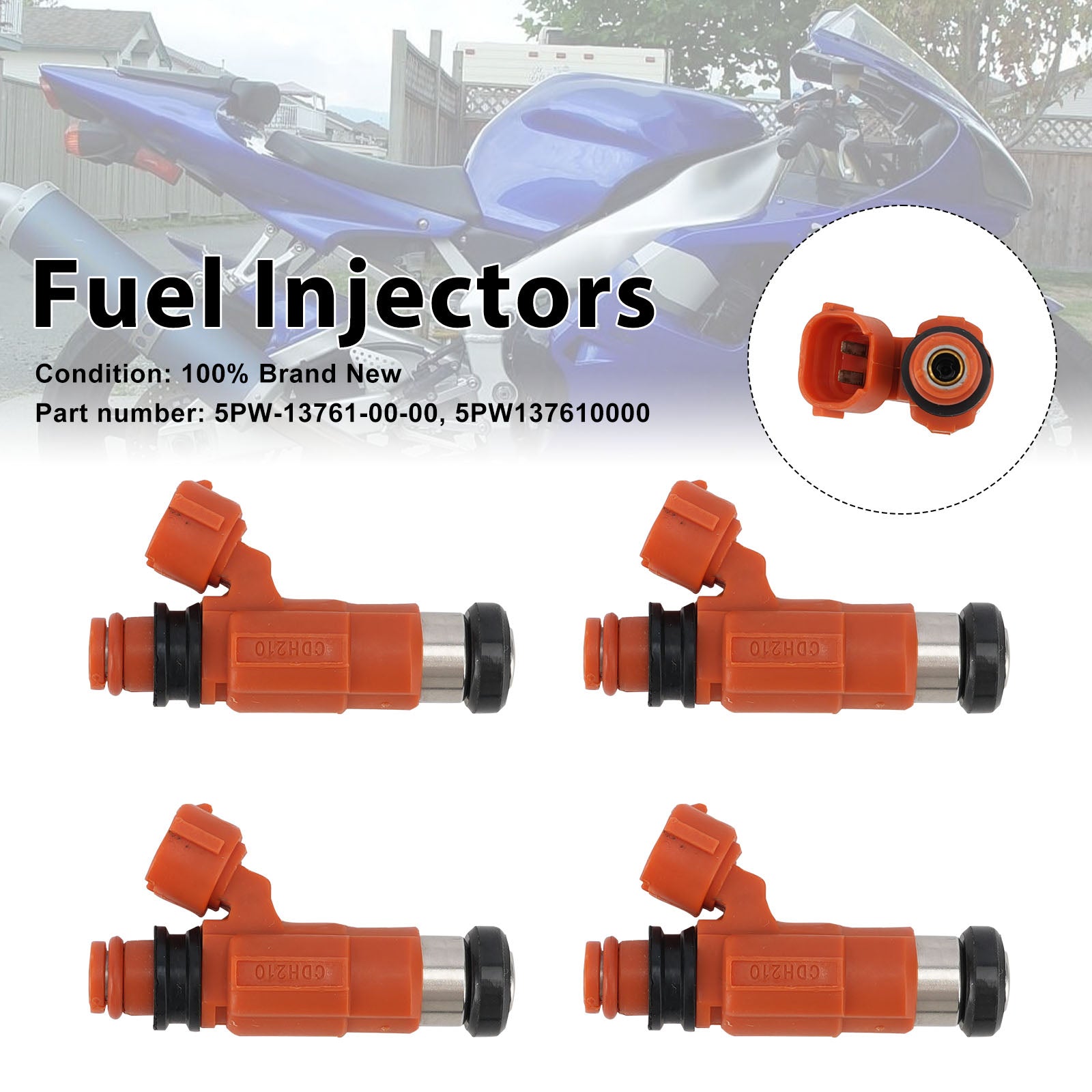 2002-2003 injetores de combustível 5PW-13761-00-00 de Yamaha YZF R1 YZF-R1 4PC