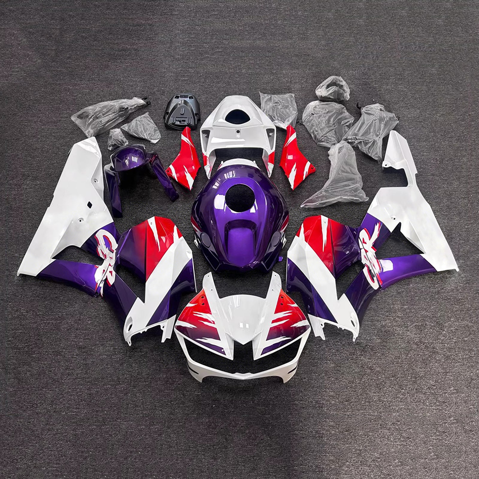 Amotopart 13-26 US ver. & 13-23 European ver. Honda CBR600RR White Purple Fairing Kit