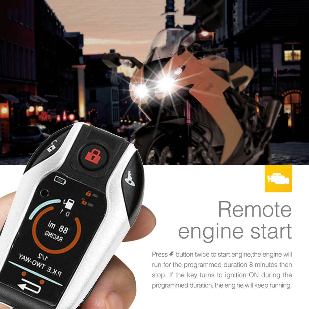 Remote Control Anti-Theft Alarm Security System Start For Motorcycle Scooter
