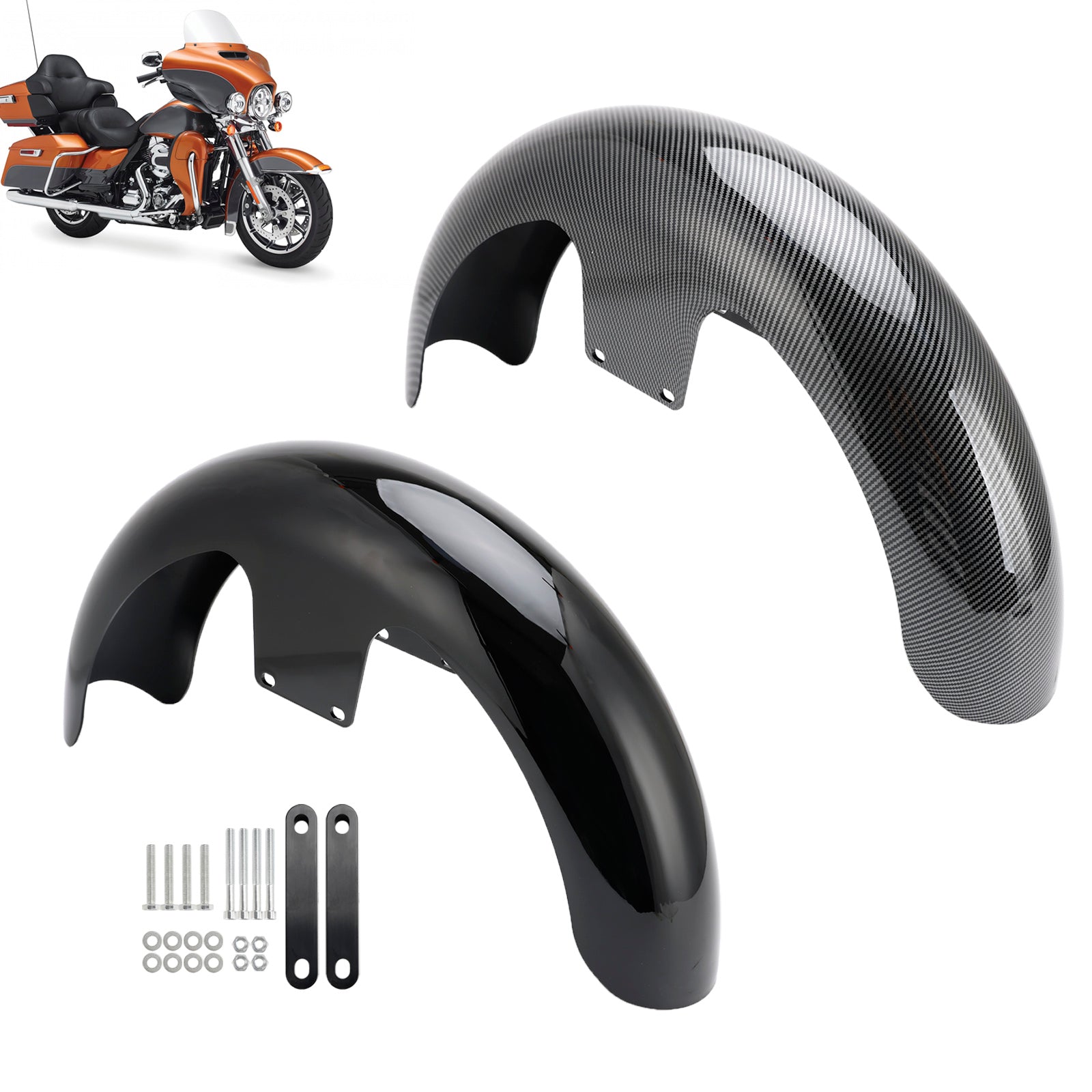 Touring Electra Street Road Glide Bag gers FLHT FLHR19" Wrap Front Fender ABS