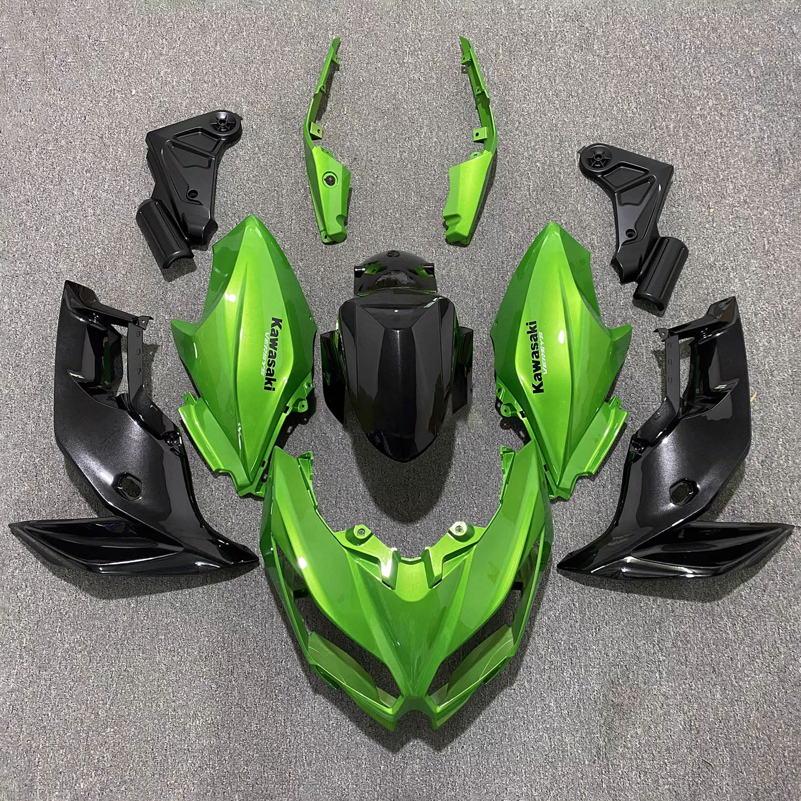 Amotopart 2015-2021 Kawasaki Versys 650 Green Black Fairing Kit