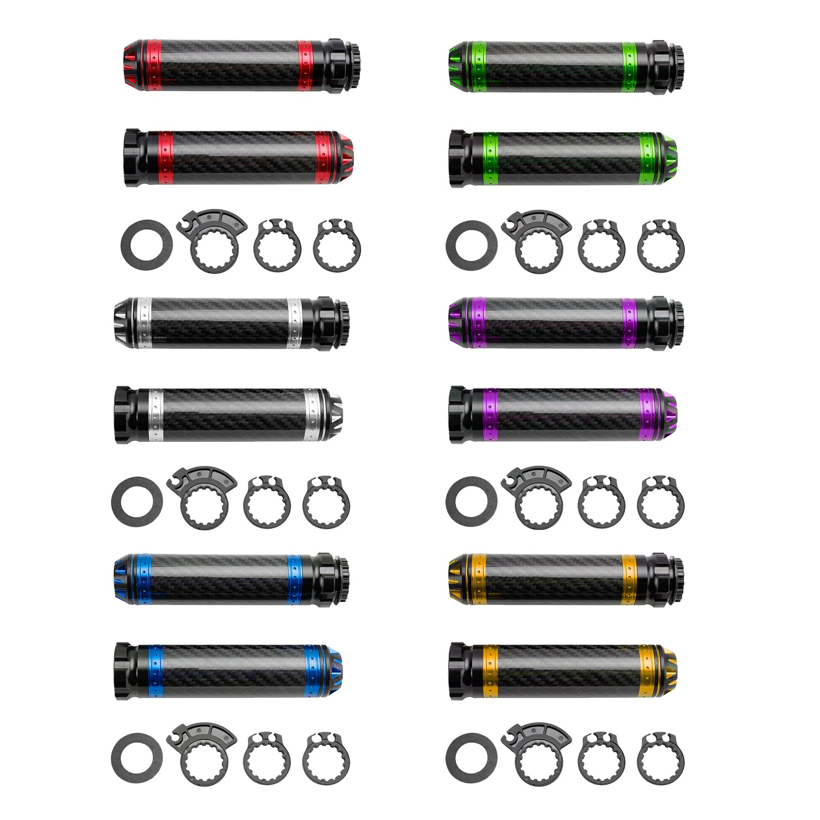 7/8"/22Mm Motorcycle Handle Bar Carcon Grips Universal Green For Motorcycles Silver