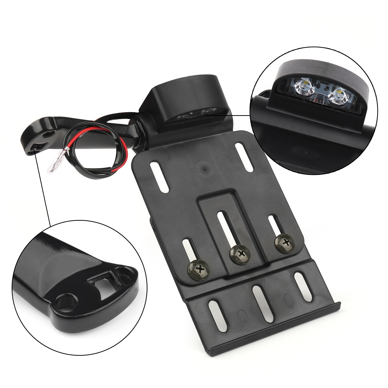 06-11 Harley Sportster 1200 XL1200L LED Side Mount License Plate Light Black