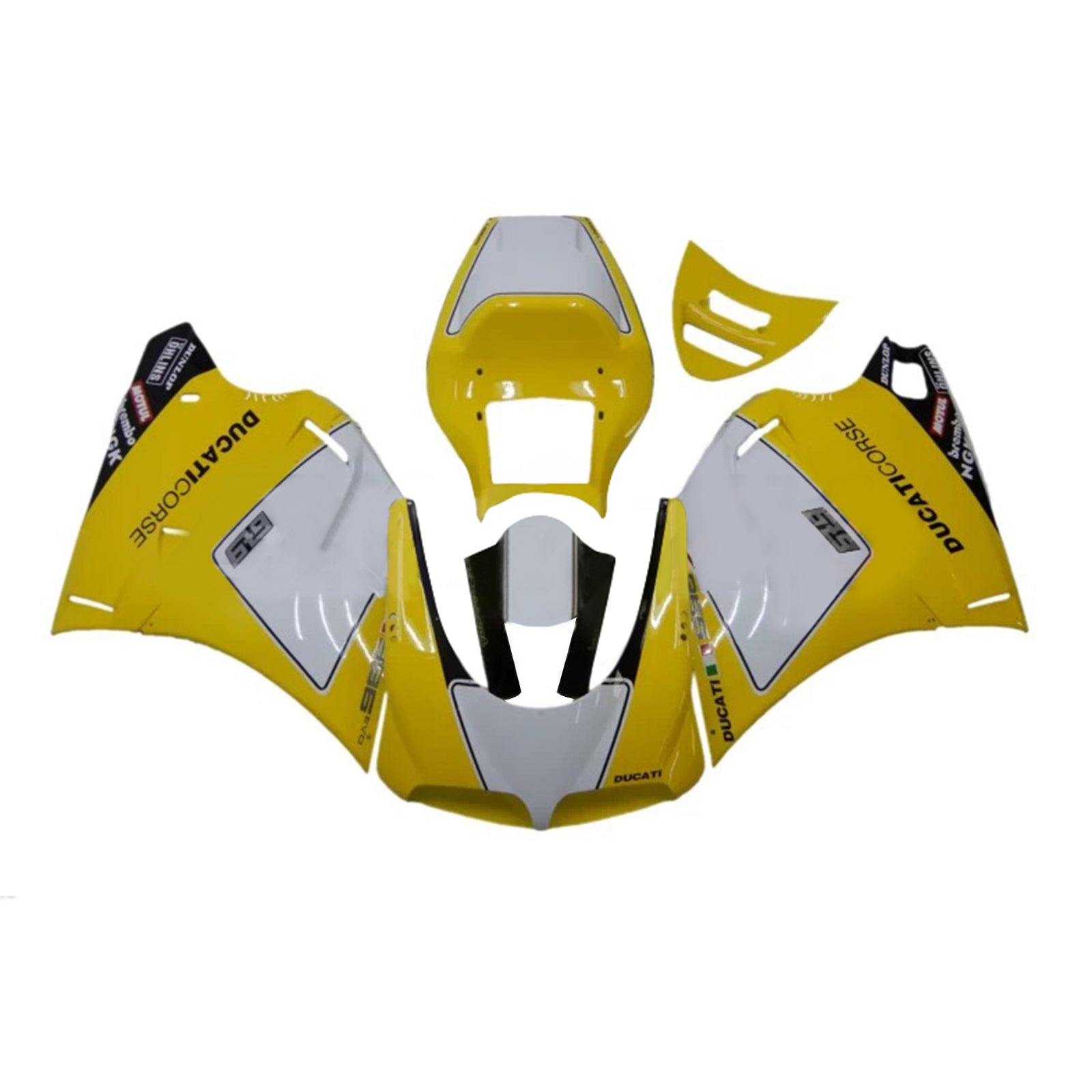 Amotopart Ducati 748/916/996/998 1996-2002 Yellow&White Fairing Kit
