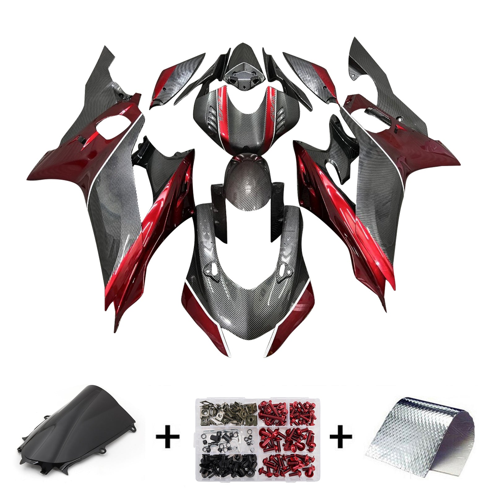 Amotopart 2017-2023 Yamaha YZF-R6 Carbon Fiber Red Line Fairing Kit