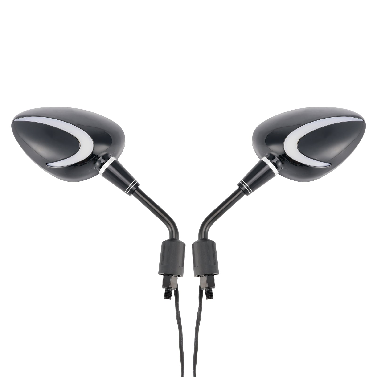 Motorcycle Scooter Moped M10 Univeral Rearview LED Mirror Set w/ Turn Signal