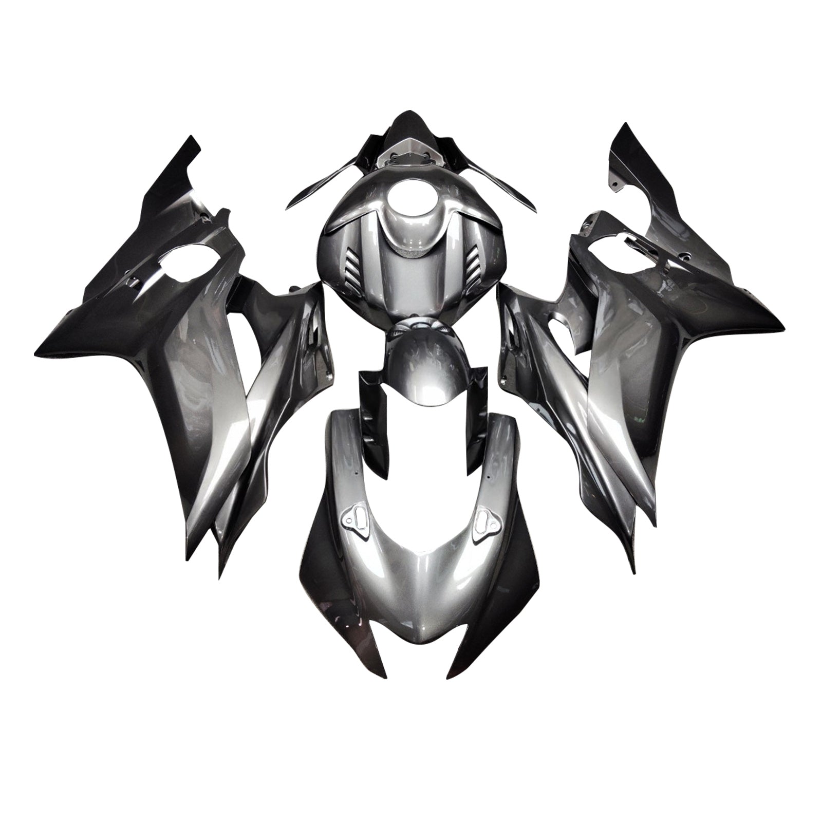 Amotopart 2017-2023 Yamaha YZF-R6 Grey Black Fairing Kit