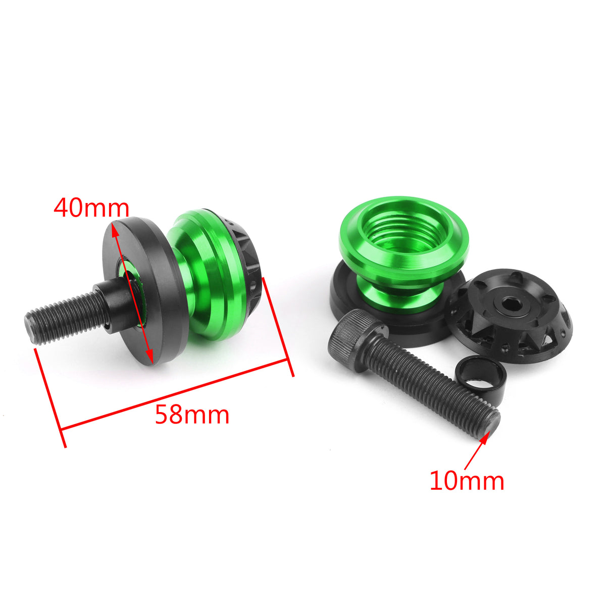 Kawasaki Ninja 250R 650R VERYSY 650 CNC 10mm Swingarm Sliders Spools