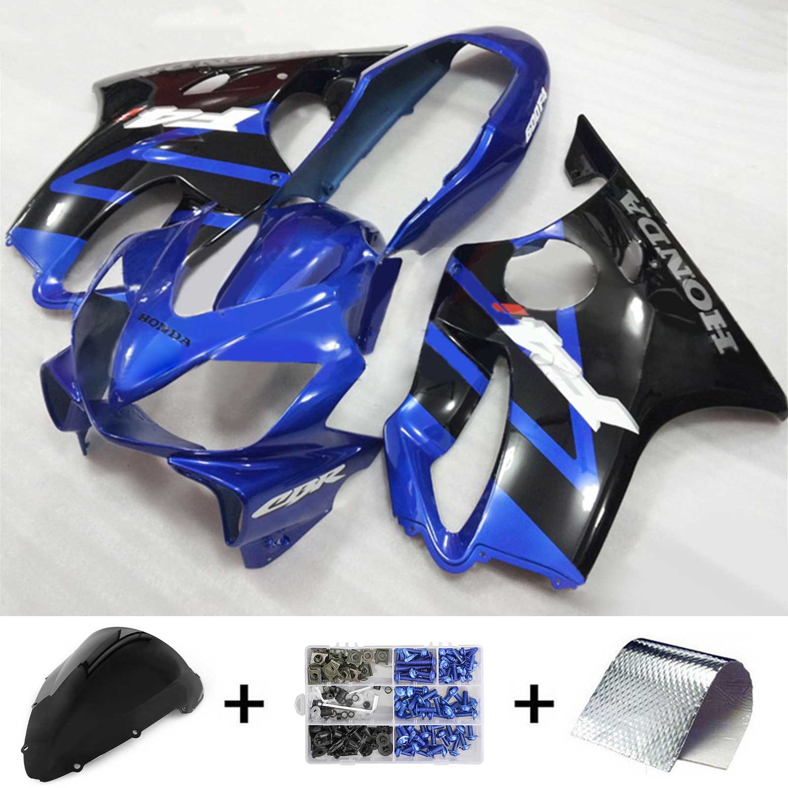 Amotopart 2004–2007 CBR600 F4i Honda, Blau&Schwarzes Verkleidungskit