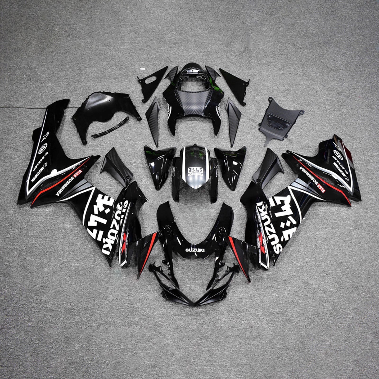 Amotopart 2011–2026 Suzuki GSXR 600/750 Schwarz Weiß Rot Verkleidungsset