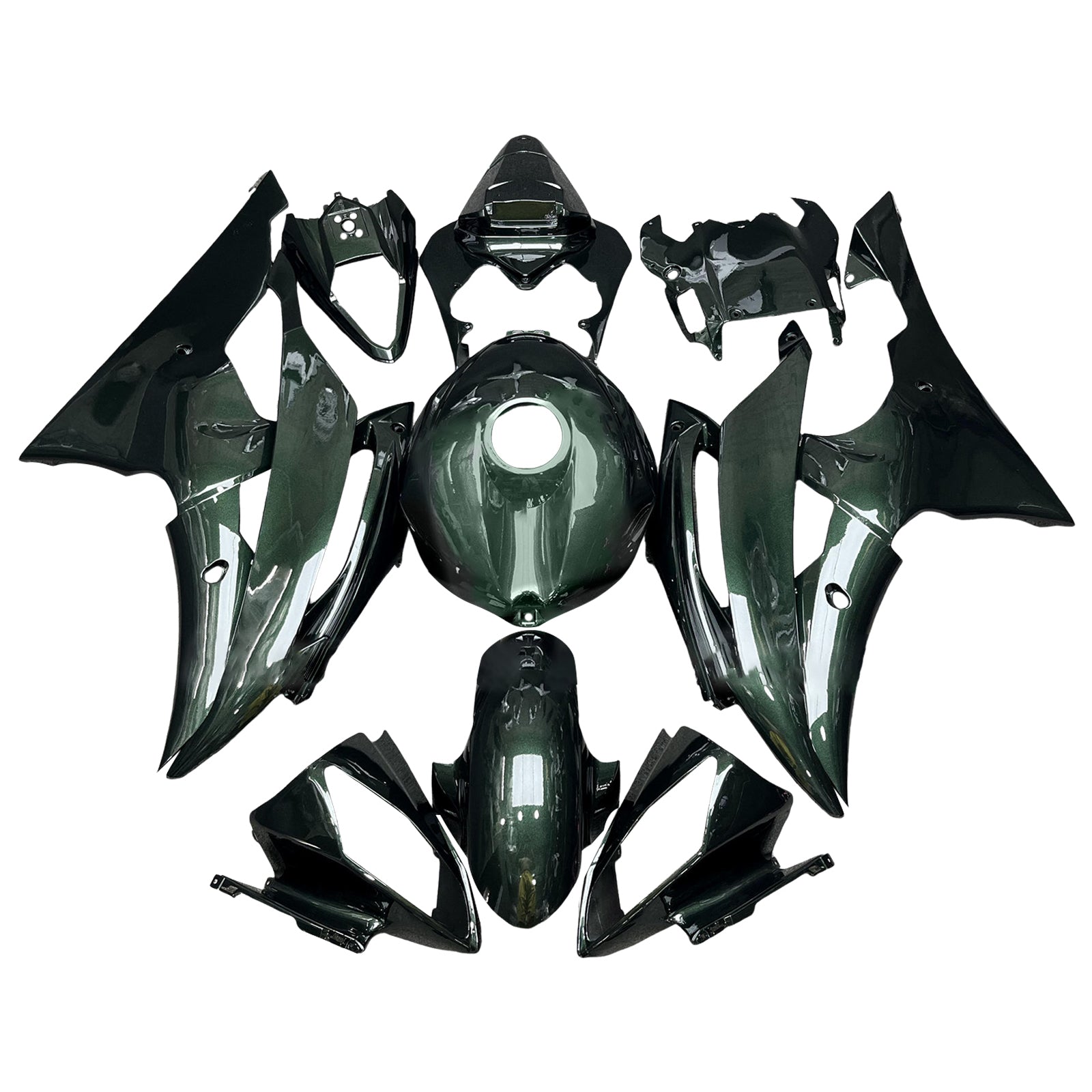 Amotopart 2008-2016 Yamaha YZF-R6 Green Fairing Kit