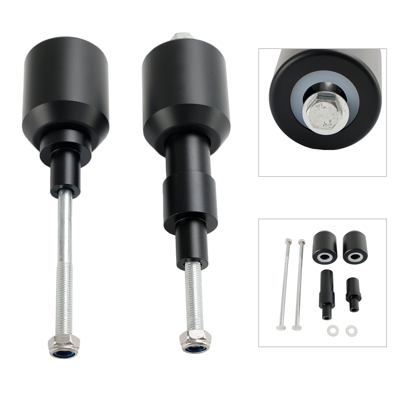 17-23 Kawasaki Z650 Ninja 650 Crash Bobbin Protector Slider Aluminium preto