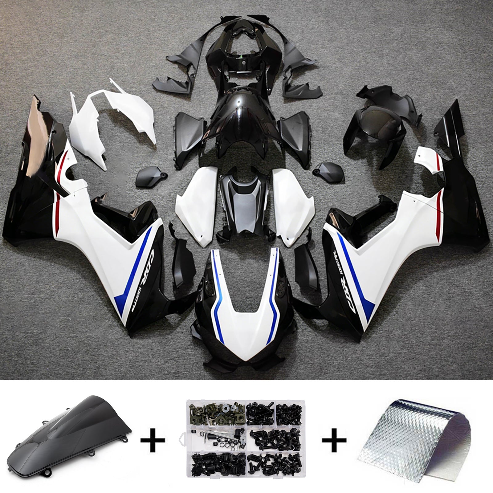 Amotopart 2017-2026 Honda CBR1000RR White/Black Fairing Kit