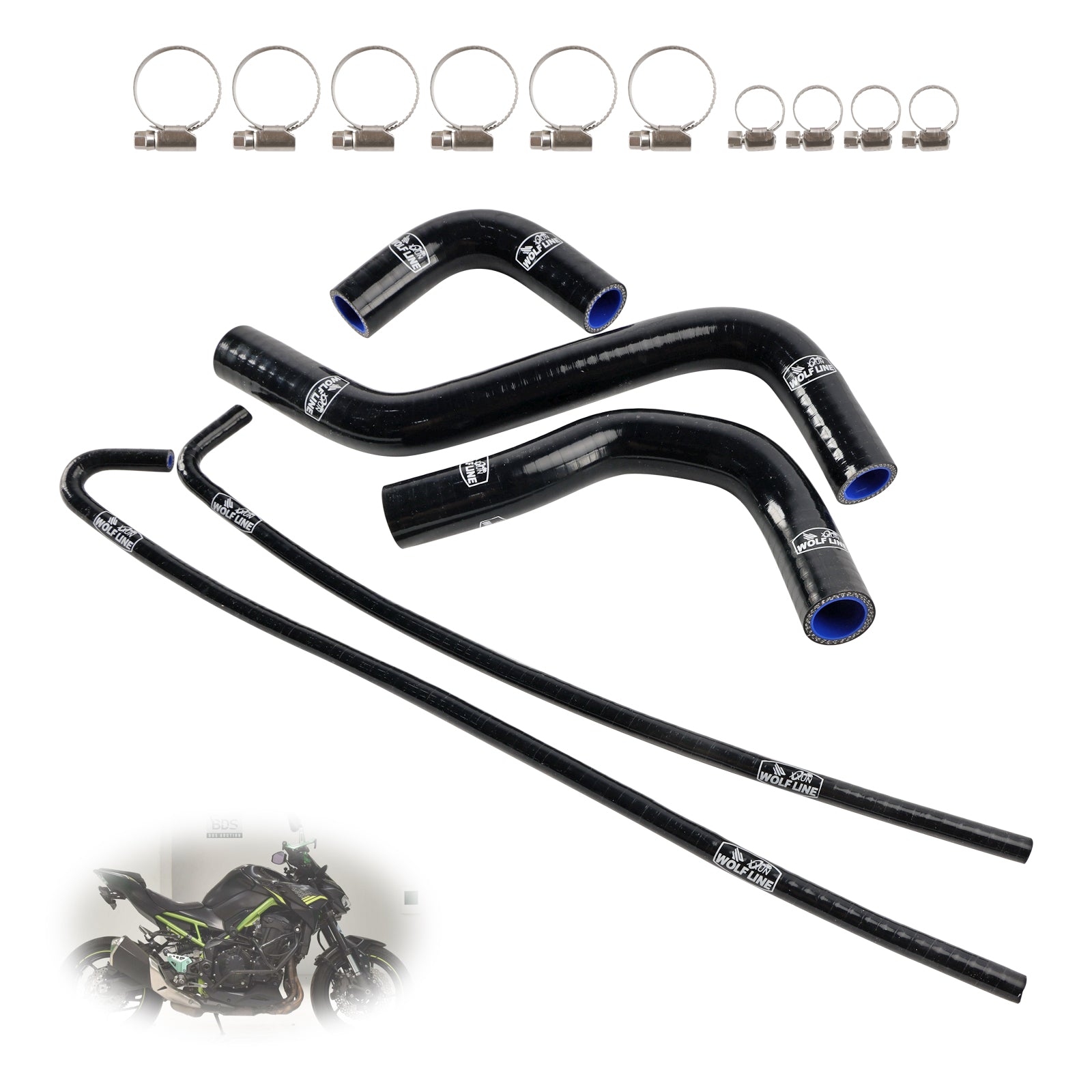 17-24 Kawasaki Z900 & 17-25 Z900RS Silicone Radiator coolant Hose kit