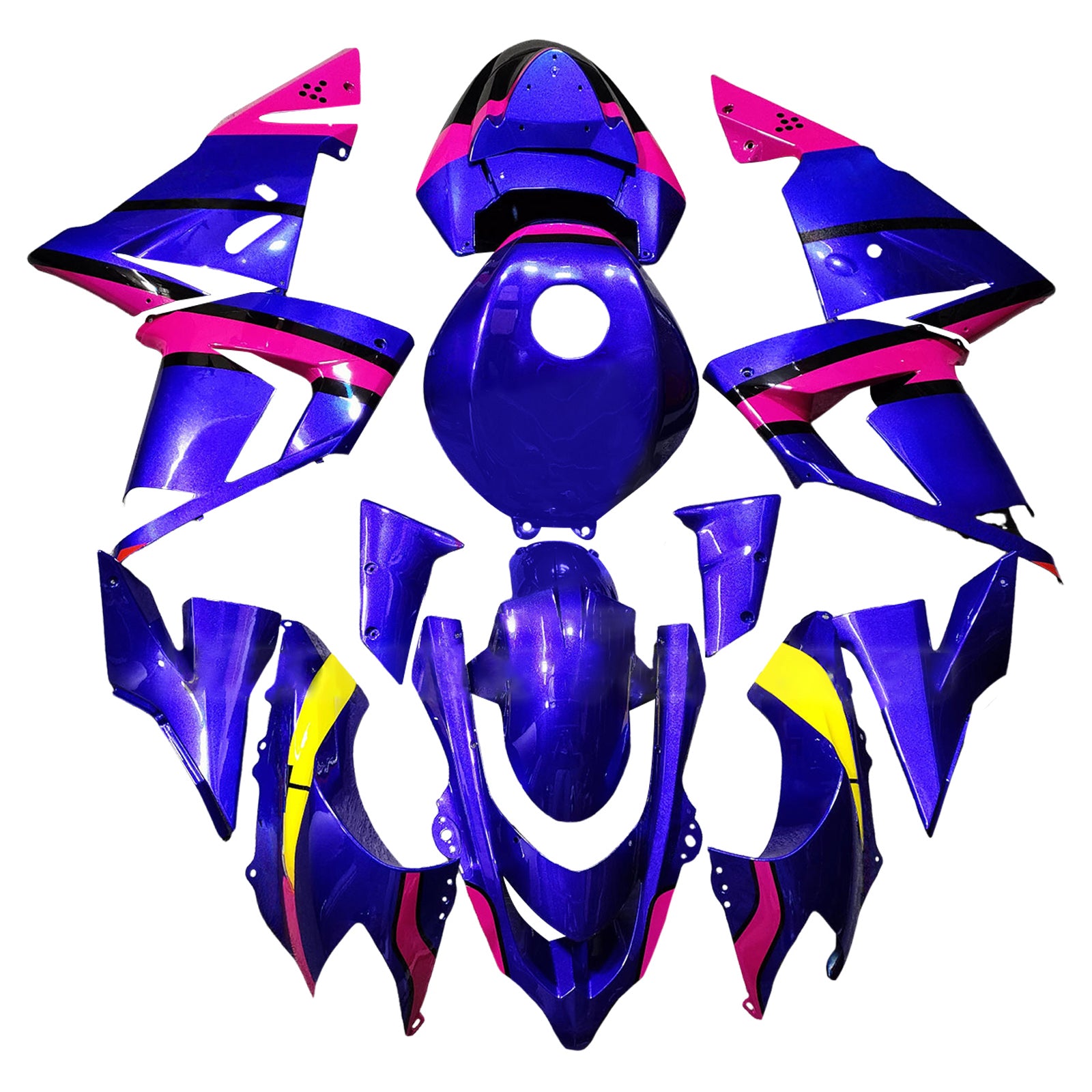 Amotopart 2004-2005 Kawasaki ZX10R Blue Pink Fairing Kit
