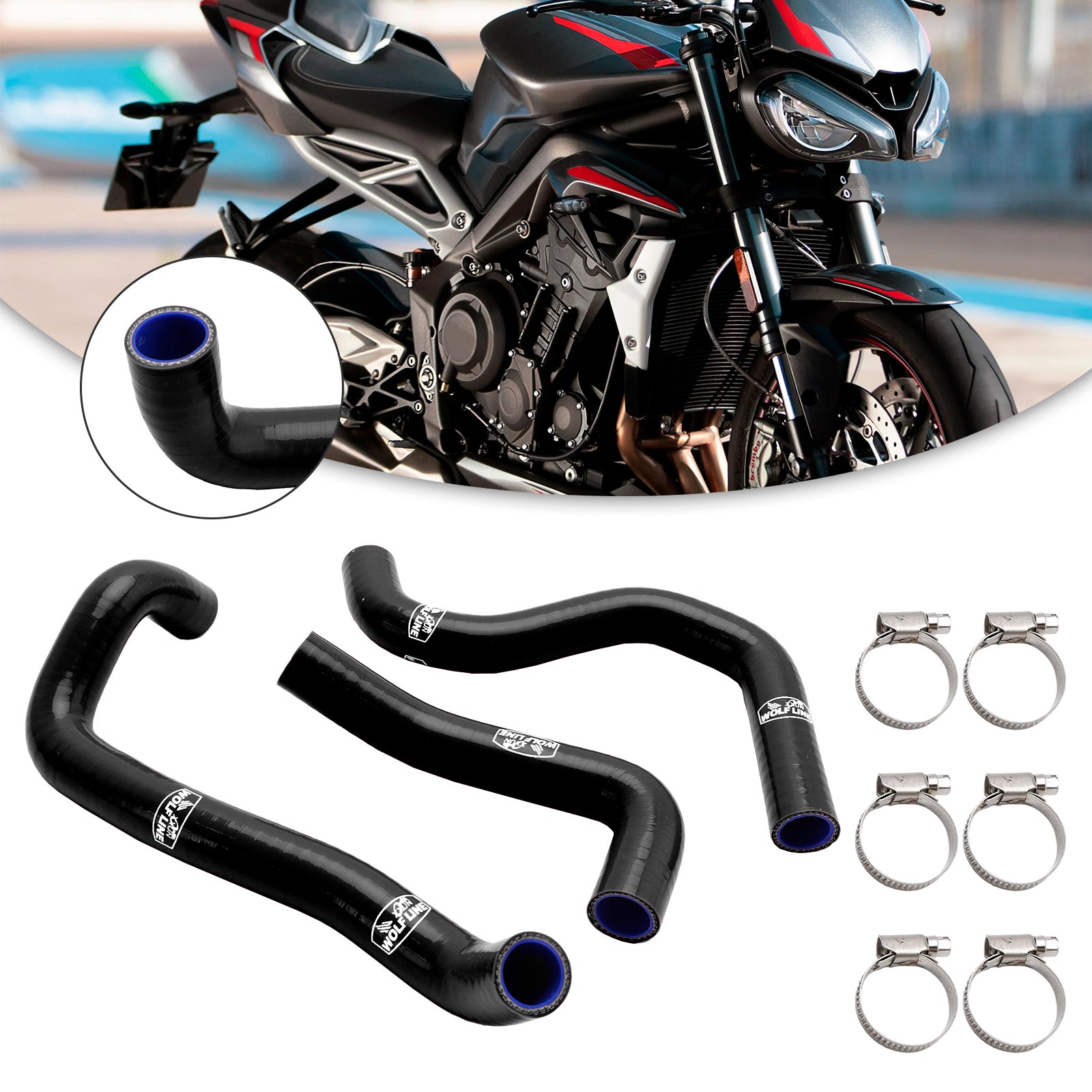 20-22 Street Triple 765 R RS Silicone Radiator Koelvloeistofslangset