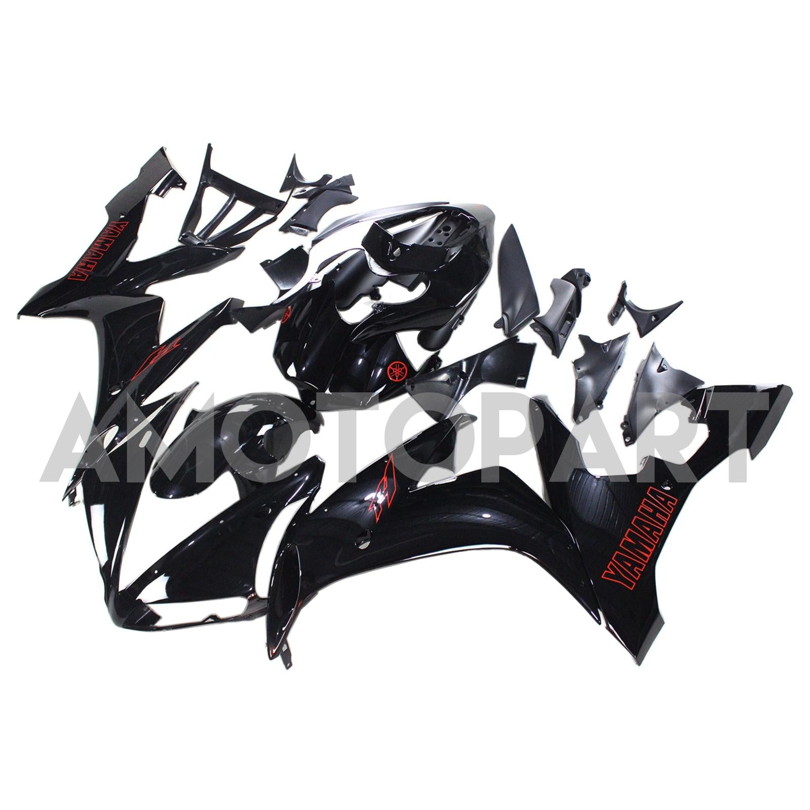 AMOTOPART 2004-2006 YZF 1000 R1 YAMAHA SVART MED RED LOGO FAIRING KIT