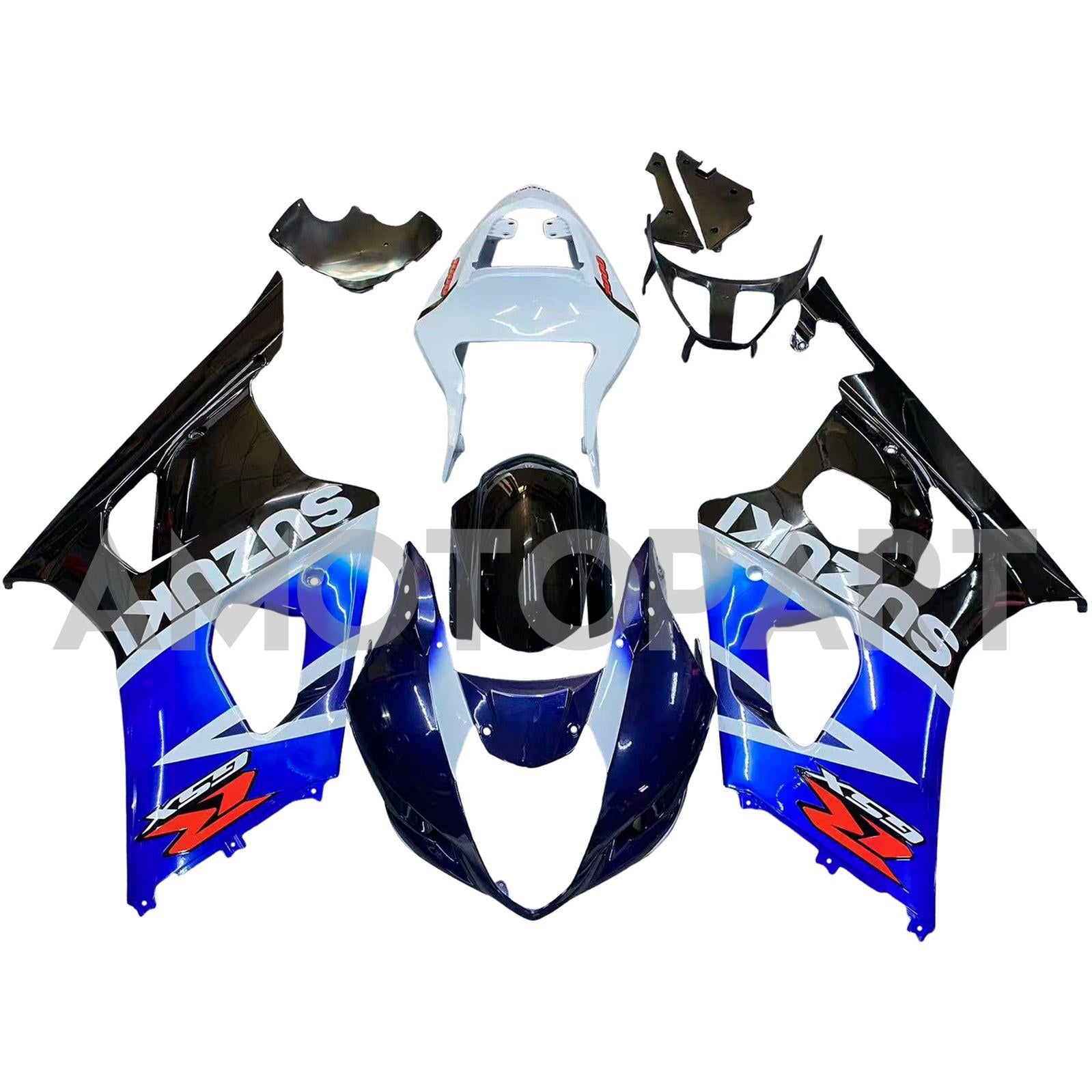 Amotopart 2003-2004 Suzuki GSXR1000 Blue Black Fairing Kit