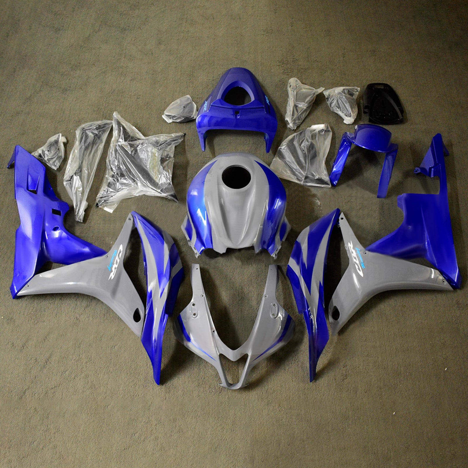Amotopart 2007-2008 Honda CBR600RR Grey Blue Fairing Kit
