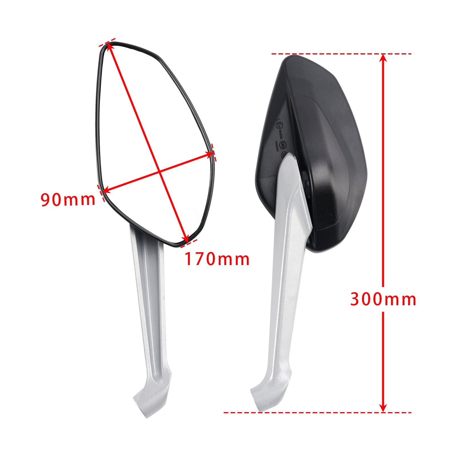 2014-2017 Ducati Monster 797 / 821 / 1200 / S Rear View Mirror PAIR