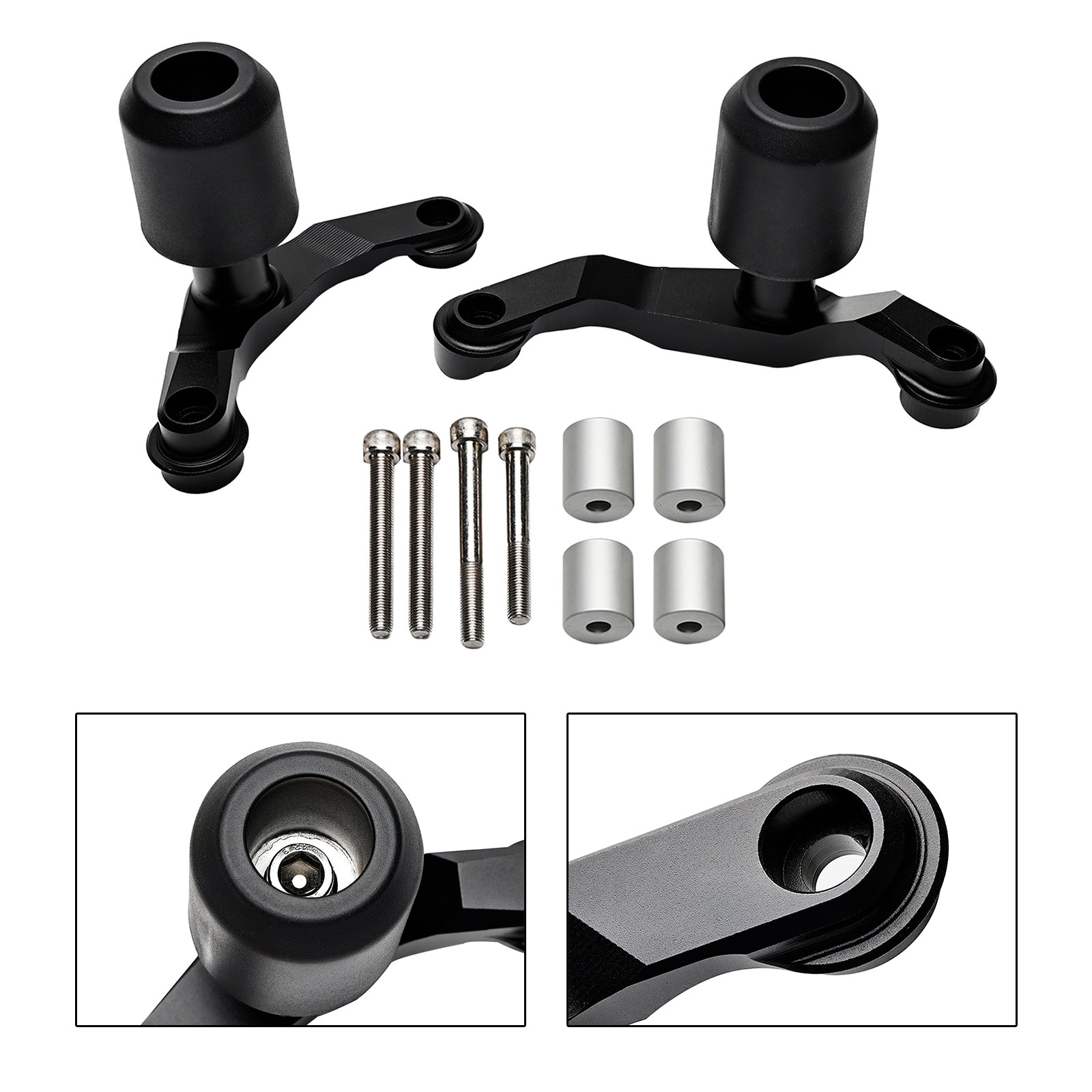 20-23 2021 Kawasaki Zh2 Cnc Anti-Crash Frame Sliders Protector Black