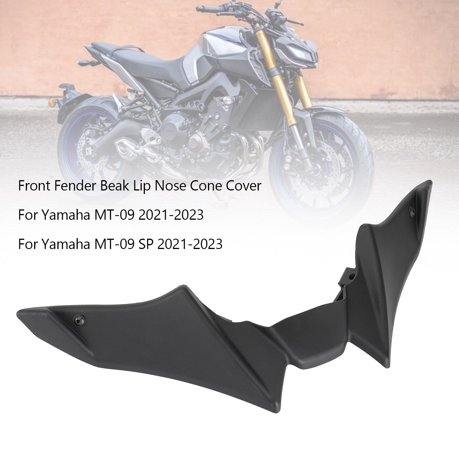 Front Fender Beak Lip Nose Cone Cover Spoilers för Yamaha MT-09 SP 2021-2023