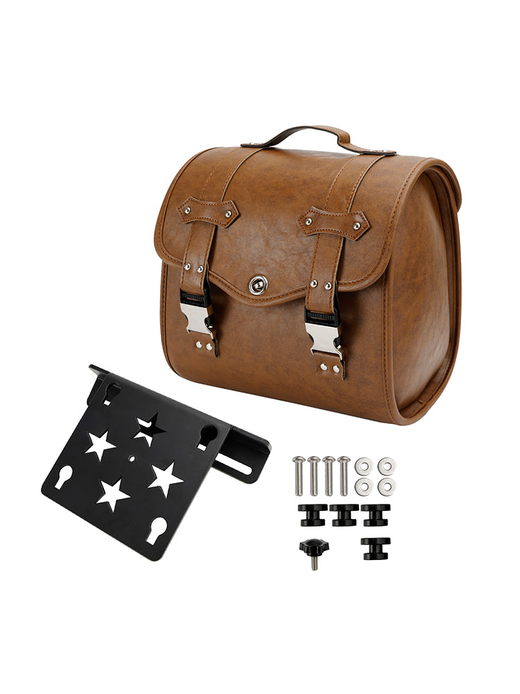 Cruiser Adv Cafe Side Tool Bag Saddlebag Quick Release Luggage Kit Brown