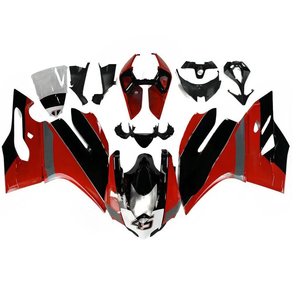 Amotopart 2012-2015 Ducati 899 Red Black Fairing Kit