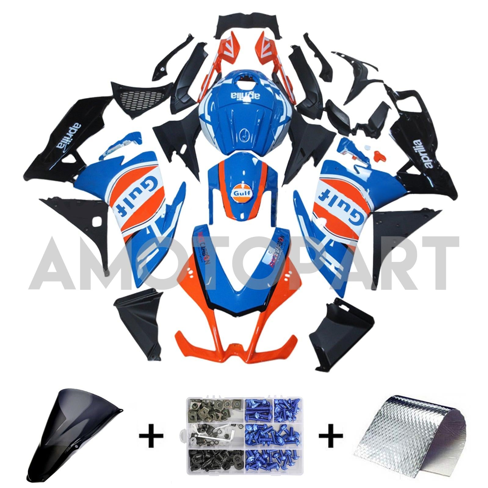 Amotopart 2012-2016 RS4 125 50 Aprilia Blue&Orange Fairing Kit