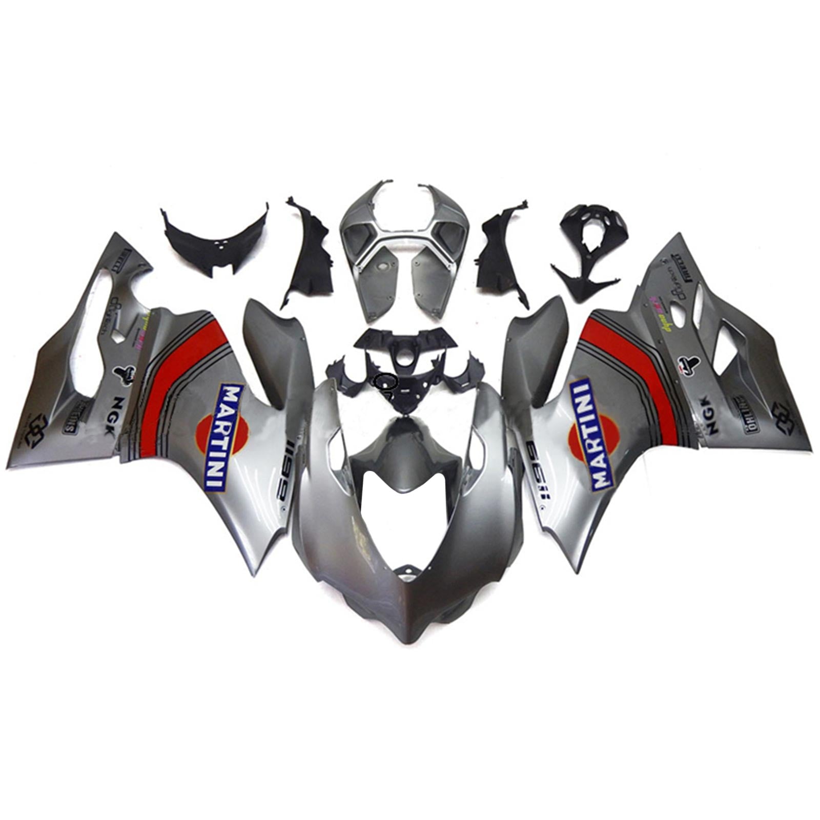 Amotopart 2012-2015 Ducati 1199 899 Gray & Red Fairing Kit