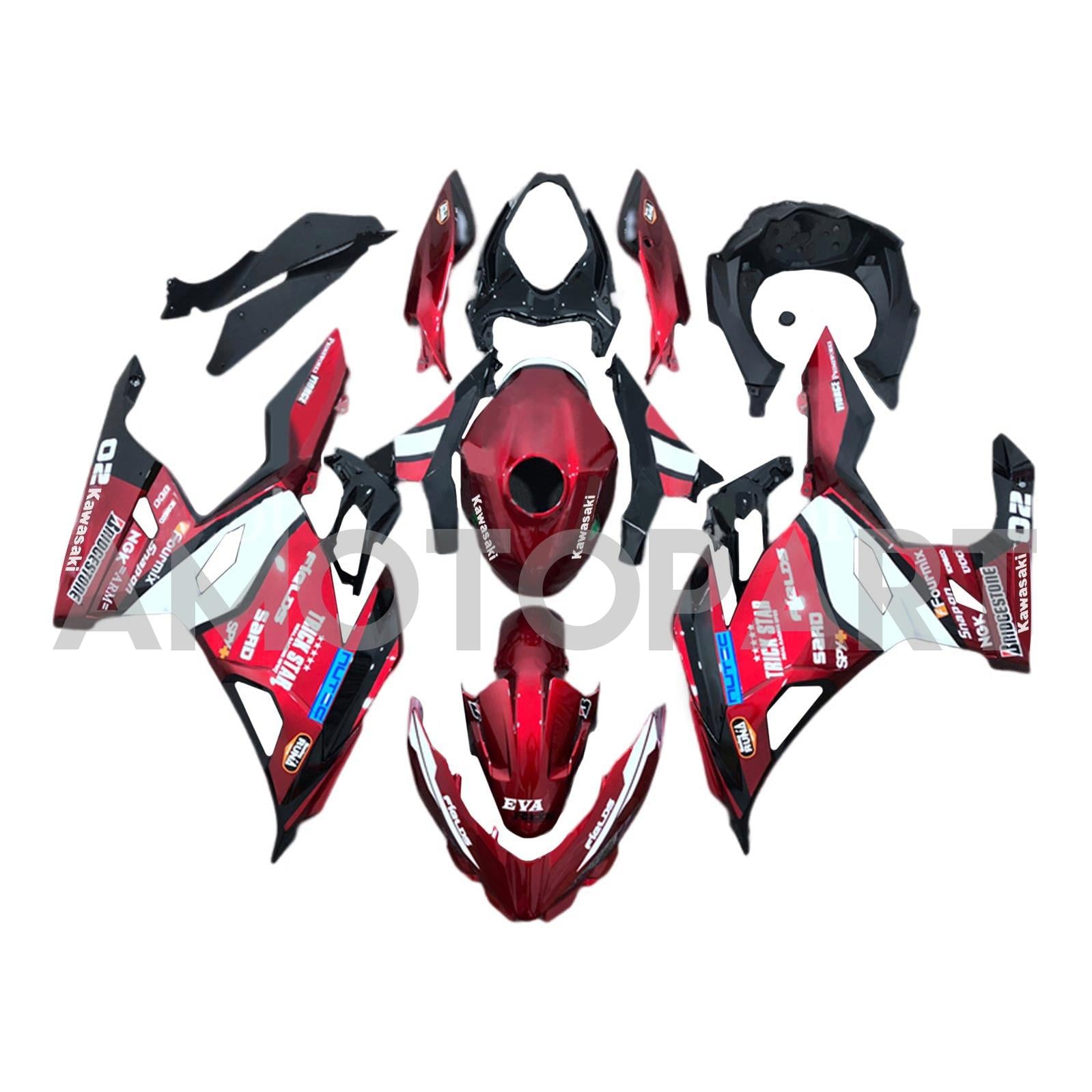 Amotopart 2018-2024 Kawasaki EX400/Ninja400 Fairing Kit Collection One
