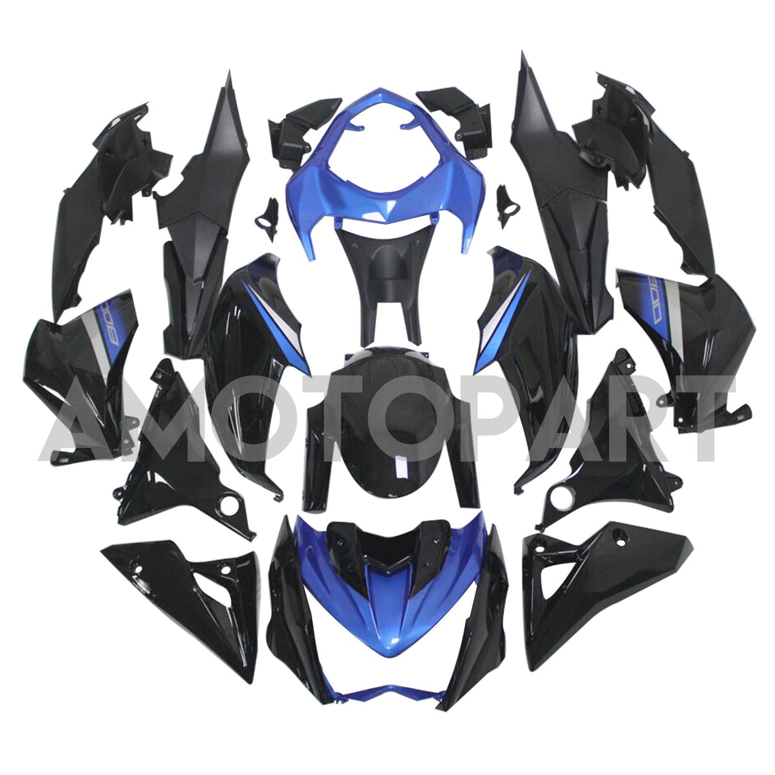 Amotopart 2013-2018 Kawasaki Z800 Black Blue Fairing Kit