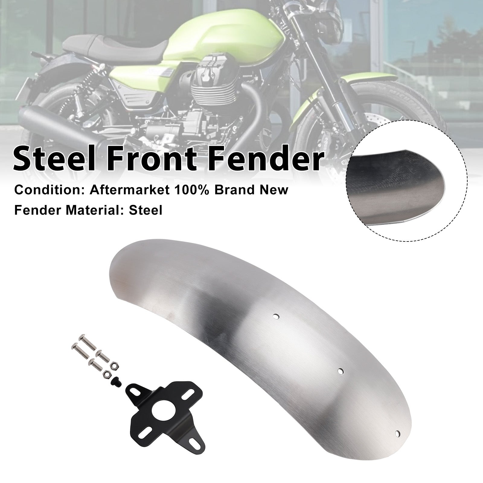2017-2025 MOTO GUZZI V7 Stone Special Steel Front Fender Mudguard