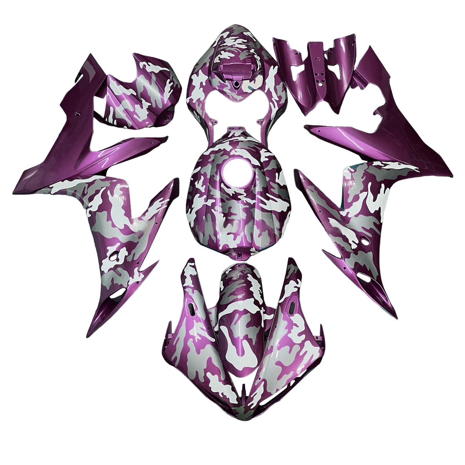 Amotopart 2004-2006 Yamaha YZF-R1 Purple White Fairing Kit