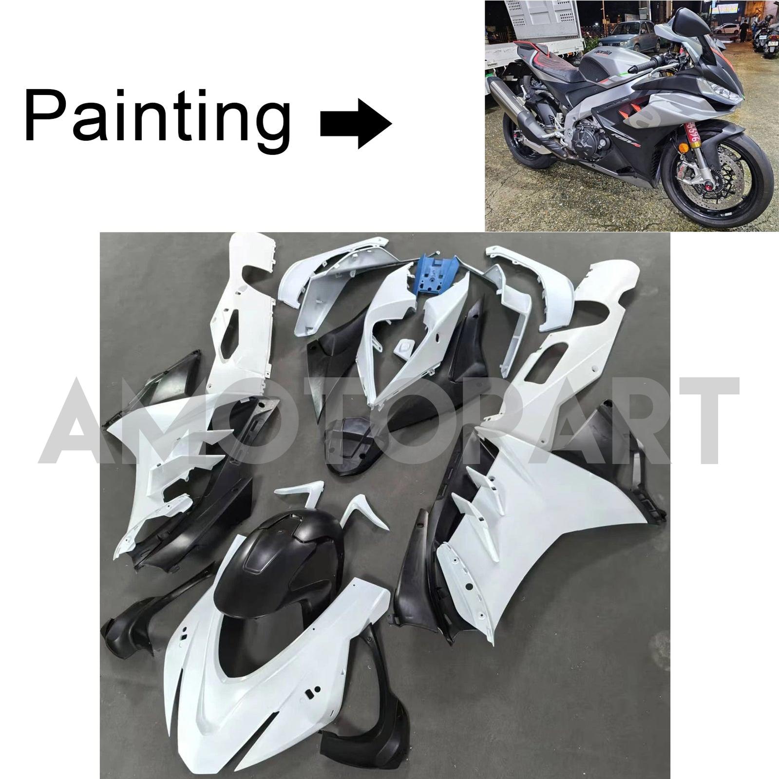 Amotopart 2022-2024 Aprilia RSV4 1100 Graues Schwarzverkleidungskit