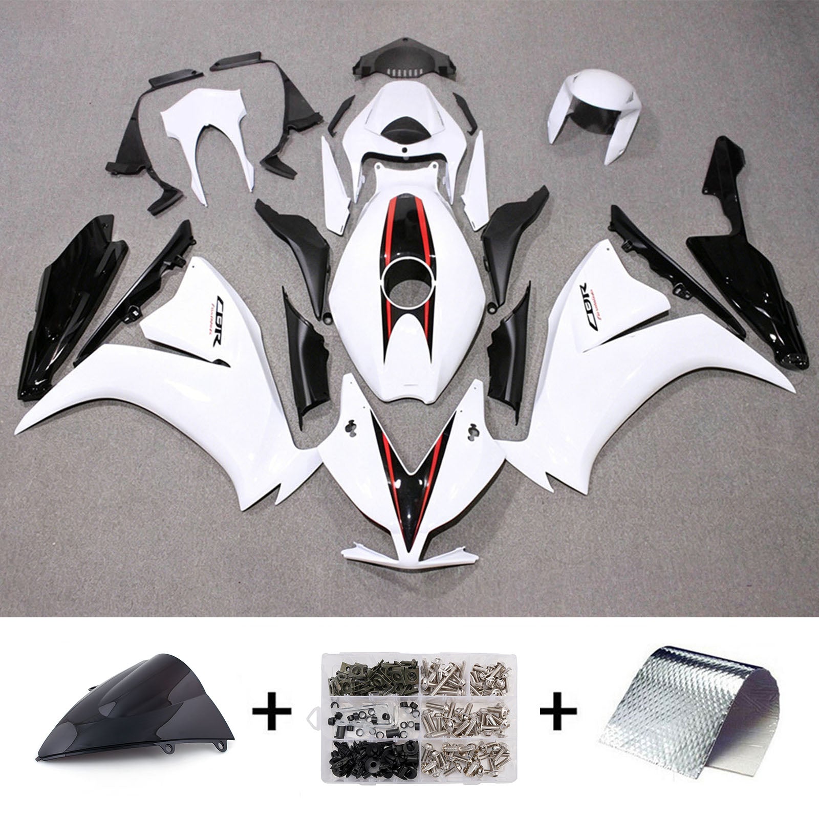 Amotopart 2012-2016 Honda CBR1000RR White/Black Fairing Kit